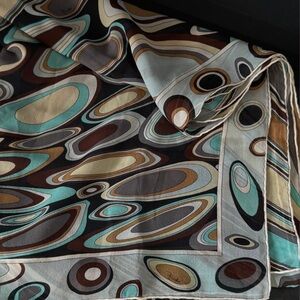 Emilio Pucci Brown and Cream Scarf with Abstract Design